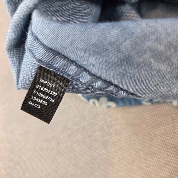 Houston White Floral Button Up Shirt L NWT Blue White Short Sleeve Casual - Picture 10 of 10